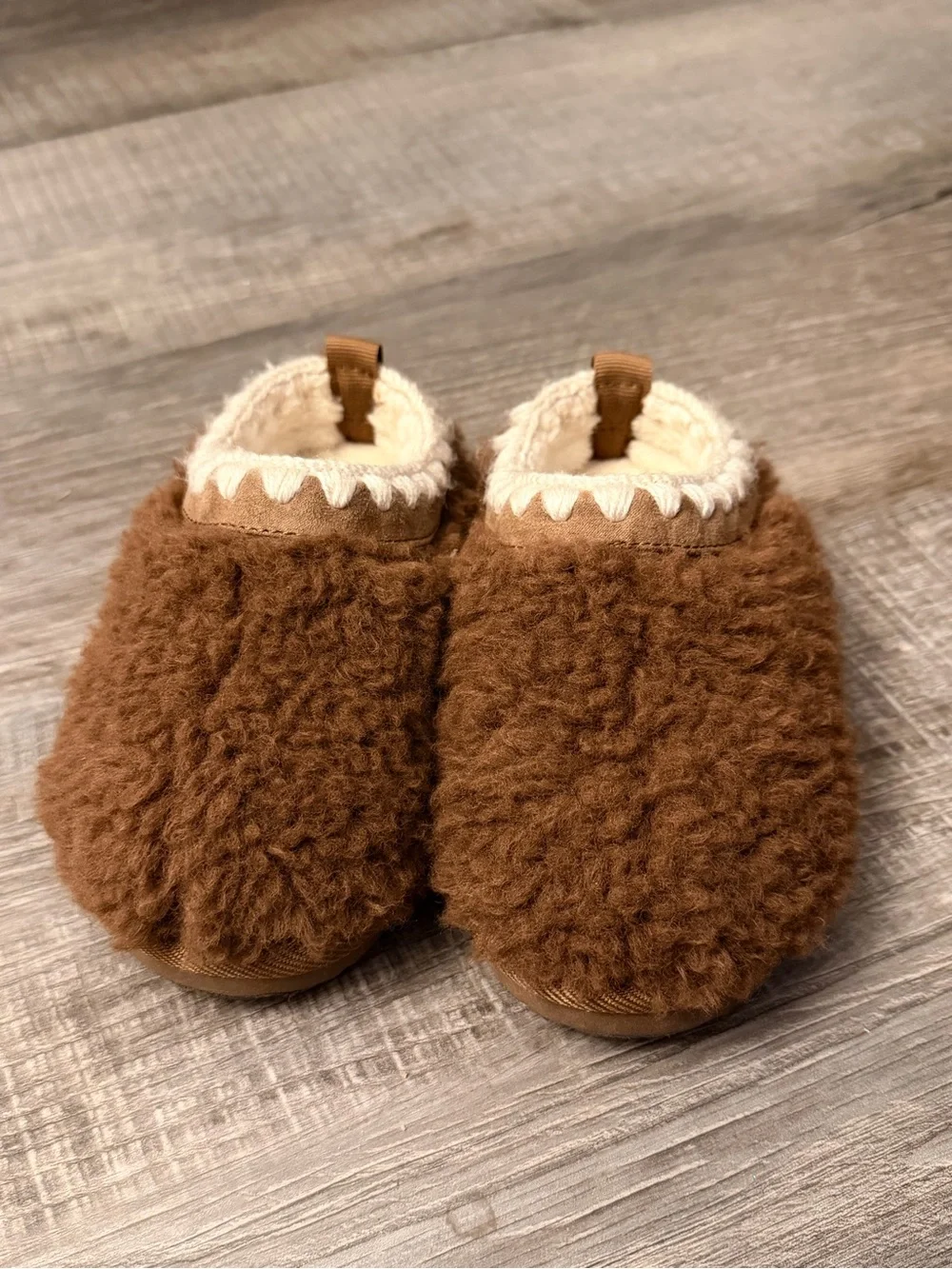 Brown Kids Slip-On Slippers Ugg style (not brand)